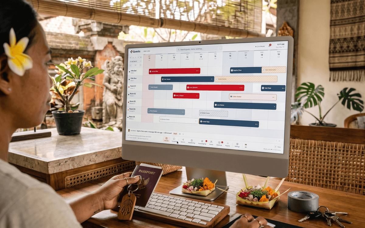 Guesthouse front desk using Guests app